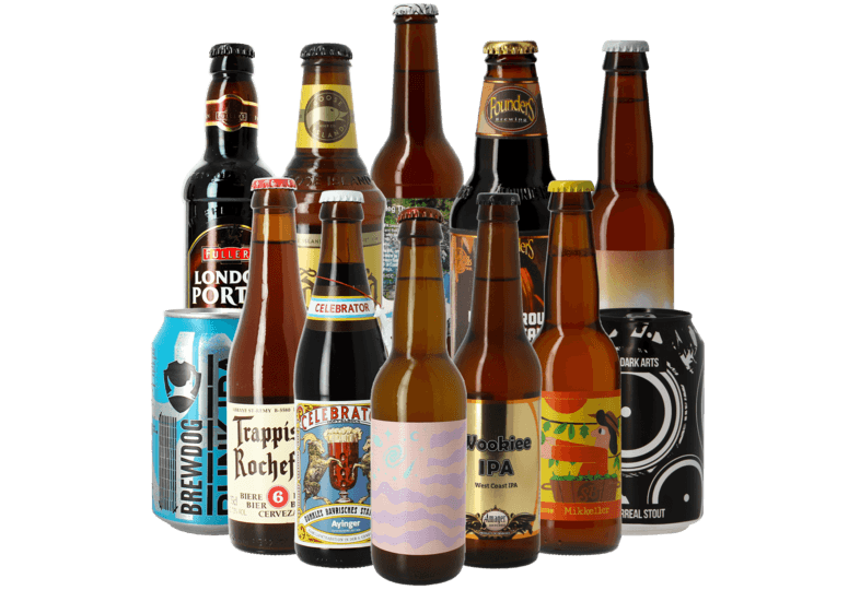 Sortiment aus 12 verschiedenen Bieren