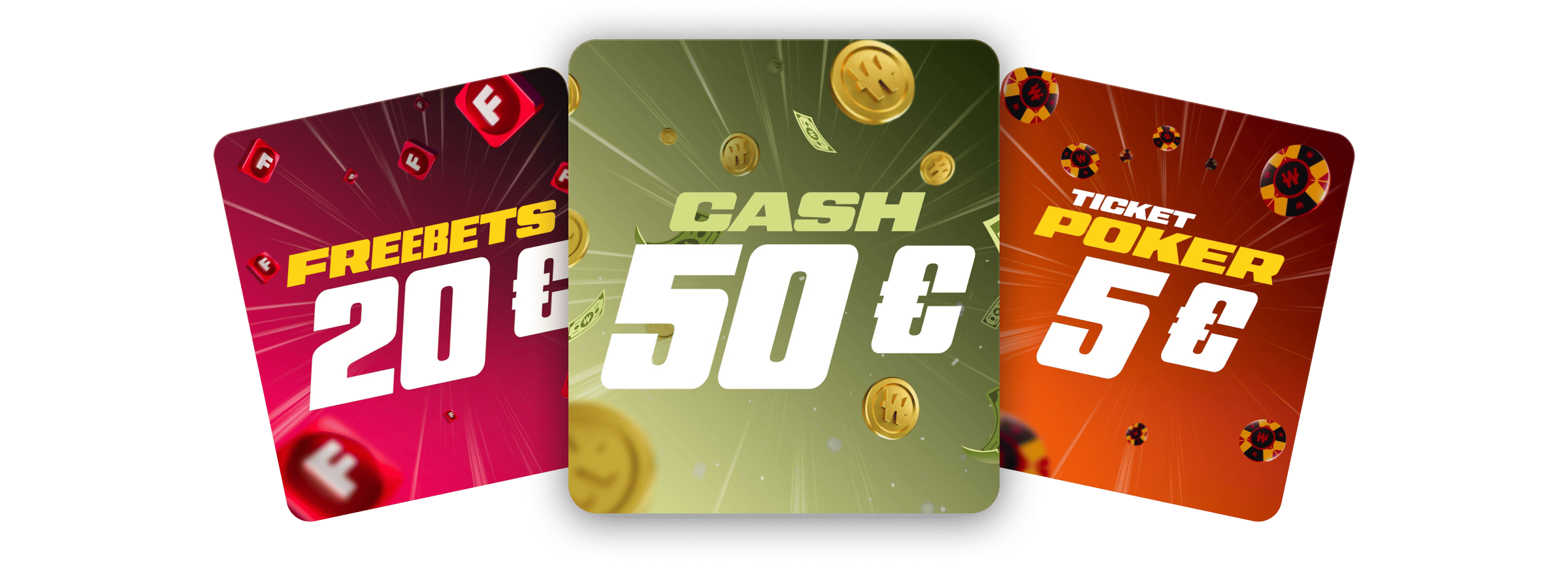 Freebets, cash and poker ticket rewards from the shop