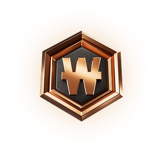 Bronze hexagonal VIP badge
