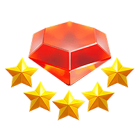 Red Diamond 5 carats gem with five stars