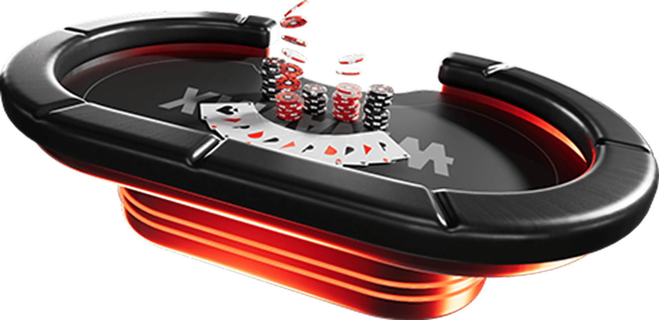 Winamax poker table with chips and cards