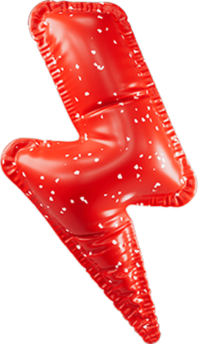 Red inflatable lightning bolt