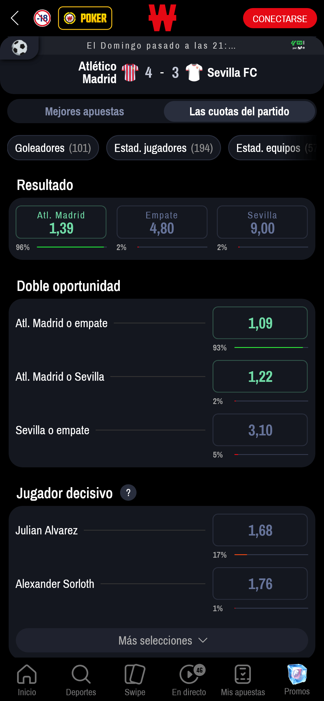 Apuestas Deportivas Partidos Terminados Winamax